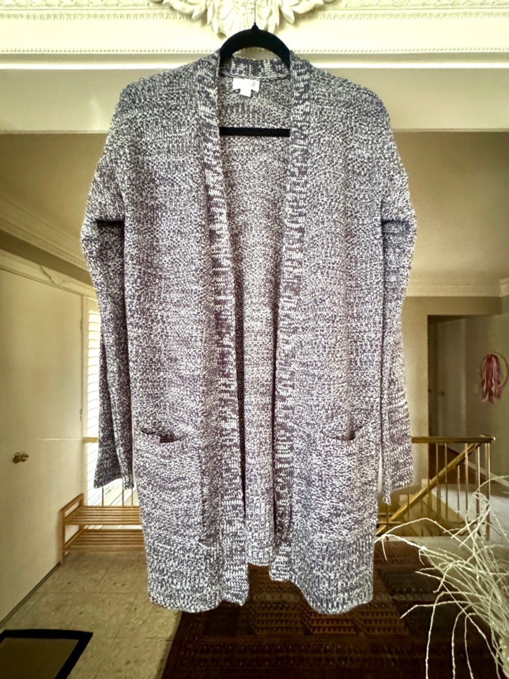 SO Marled Gray Open-Front Women's Cardigan